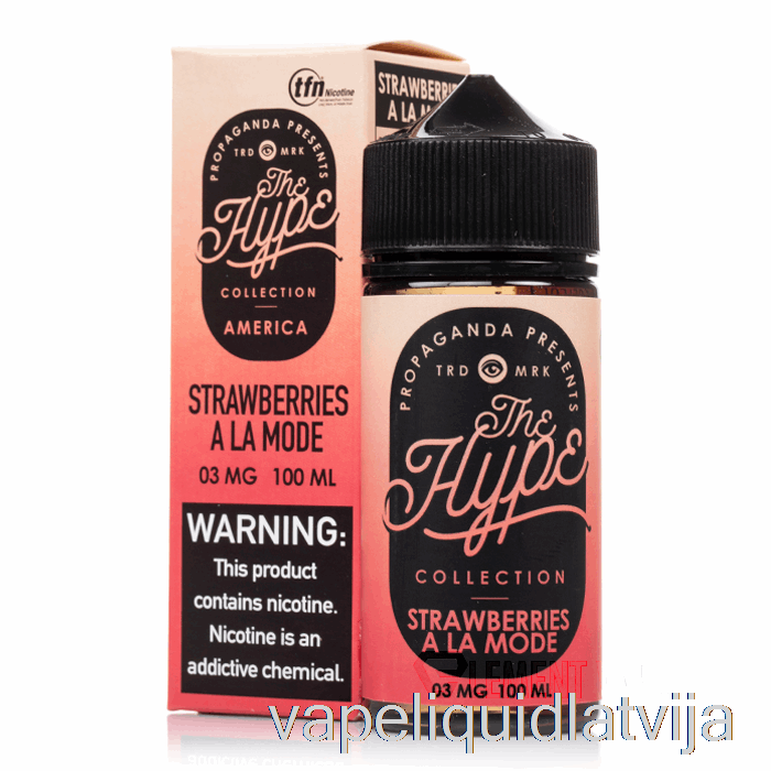 Hype - Zemenes A La Mode - Propagandas E-šķidrumi - 100ml 12mg Vape šķidrums